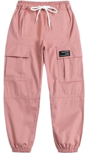 Pink Cargo Jogger Pants for Girls, Size 6-7