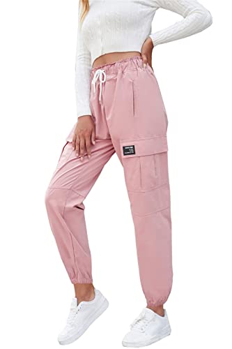 Pink Cargo Jogger Pants for Girls, Size 6-7