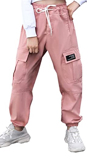 Pink Cargo Jogger Pants for Girls, Size 6-7