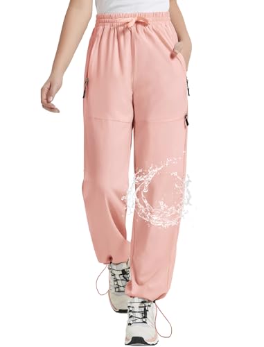 Dusty Pink High Waisted Girls Hiking Pants