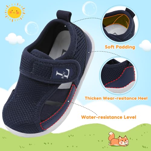 L-RUN Lightweight Breathable Toddler Sneakers in Navy