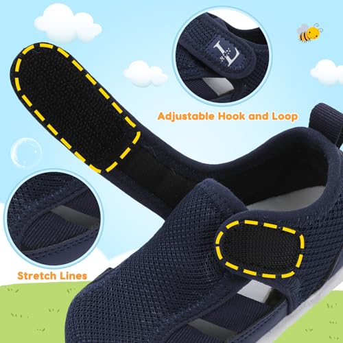 L-RUN Lightweight Breathable Toddler Sneakers in Navy