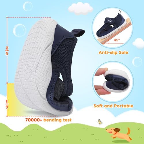 L-RUN Lightweight Breathable Toddler Sneakers in Navy