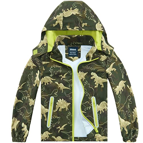 Dinosaur Hooded Rain Jacket for Kids Travel Outdoor