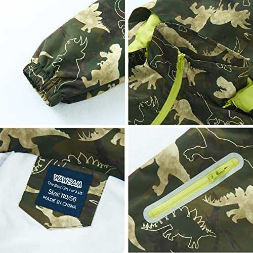 Dinosaur Hooded Rain Jacket for Kids Travel Outdoor