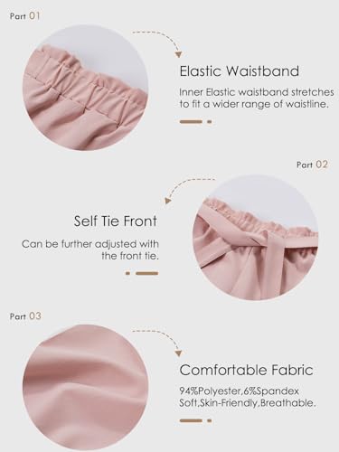 Girls Pink High-Waisted Wide Leg Travel Pants