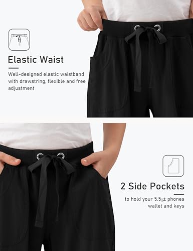 MoFiz Girls Cargo Capris Hiking Pants in Black