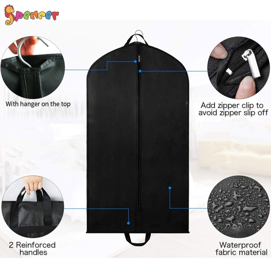 2 Pack Spencer Black Garment Bags