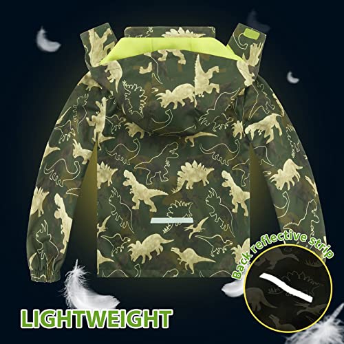 Dinosaur Hooded Rain Jacket for Kids Travel Outdoor