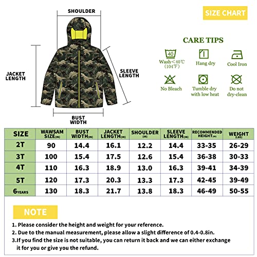 Dinosaur Hooded Rain Jacket for Kids Travel Outdoor