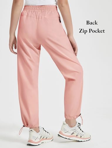 Dusty Pink High Waisted Girls Hiking Pants