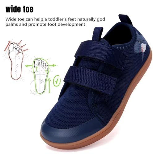WateLves Kid Wide Barefoot First Walking Sneakers Blue