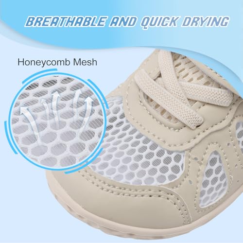 L-RUN Barefoot Kids Shoes Beige 7.5-8 Toddler