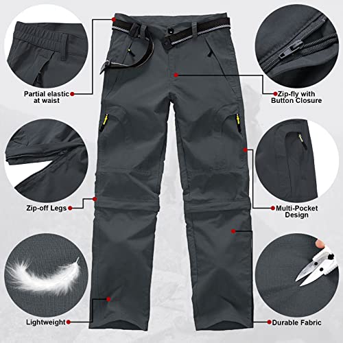 Asfixiado Kids Convertible Cargo Pants, Quick Dry UPF 50+
