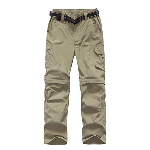 Boys Outdoor Cargo Convertible Hiking Pants Khaki