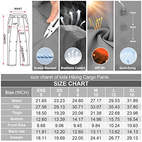 Khaki Outdoor Convertible Cargo Pants for Kids