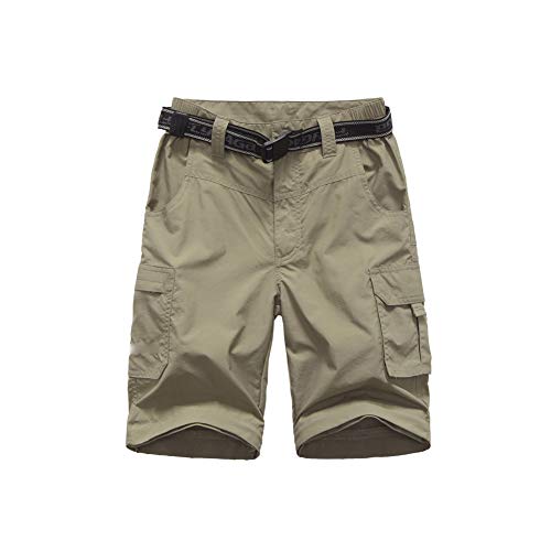 Boys Outdoor Cargo Convertible Hiking Pants Khaki
