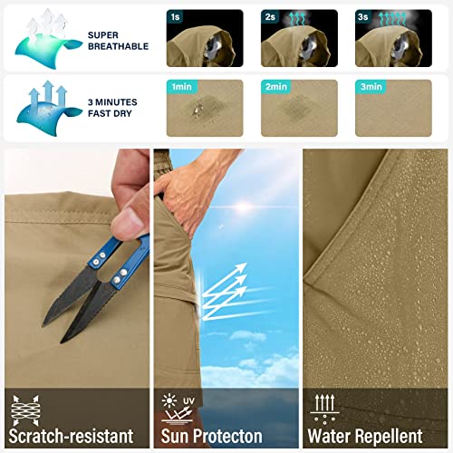 Khaki Outdoor Convertible Cargo Pants for Kids