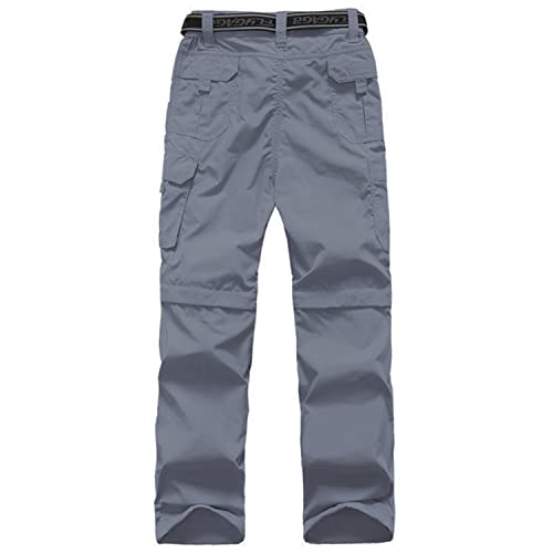 Gray Convertible Hiking Climbing Cargo Pants for Boys