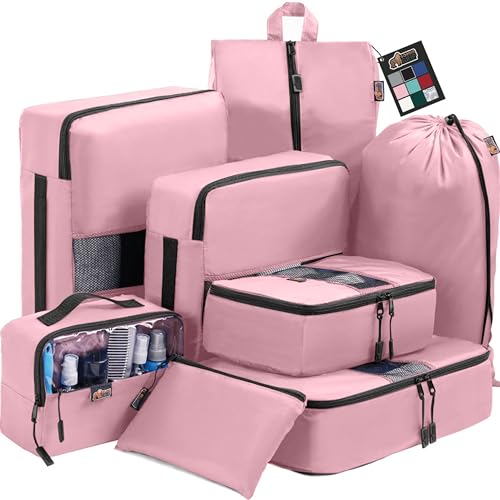 Pink Luggage Organizer Packing Cubes