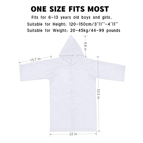 2 Pack Kids Reusable EVA Rain Ponchos, Waterproof