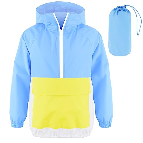 MODAFANS Kids Lightweight Waterproof Packable Hooded Rain Jacket