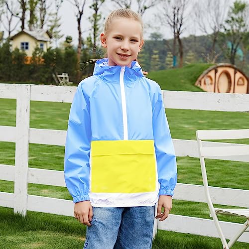 MODAFANS Kids Lightweight Waterproof Packable Hooded Rain Jacket