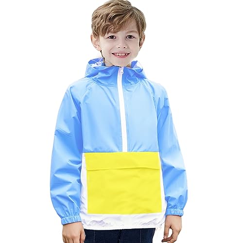 MODAFANS Kids Lightweight Waterproof Packable Hooded Rain Jacket
