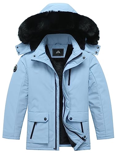 MOERDENG Warm Waterproof Kids Ski Jacket for Winter Travel
