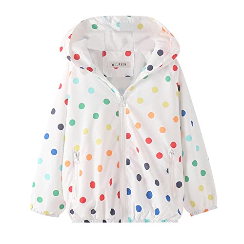 Polka Dot Waterproof Girls' Rain Jacket - WELAKEN