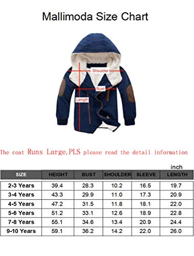Mallimoda Boys Hooded Parka Jacket Navy 7-8 Years