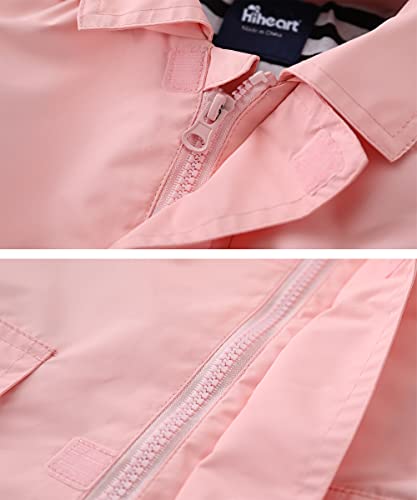 Pink Waterproof Hooded Jackets for Girls, Size 8-9