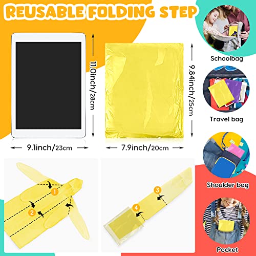 3Pack Kids Reusable Rain Ponchos - Waterproof Raincoats