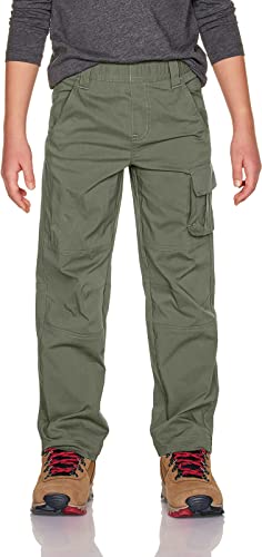 Kids Outdoor Camping Hiking Pants, UPF 50+, Olive