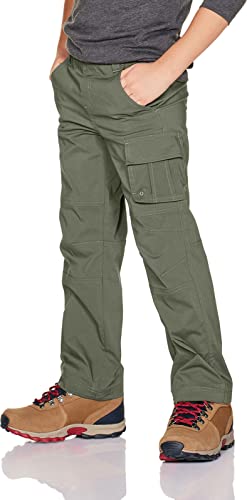 Kids Outdoor Camping Hiking Pants, UPF 50+, Olive