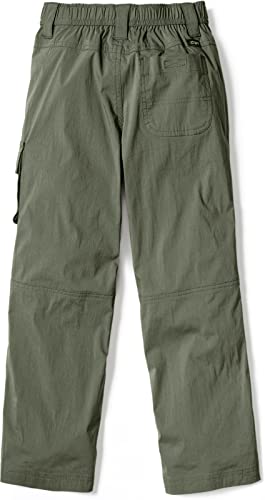 Kids Outdoor Camping Hiking Pants, UPF 50+, Olive