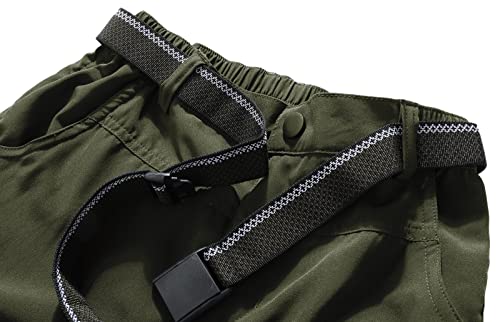 Kids Quick Dry Convertible Cargo Hiking Pants, Army Green