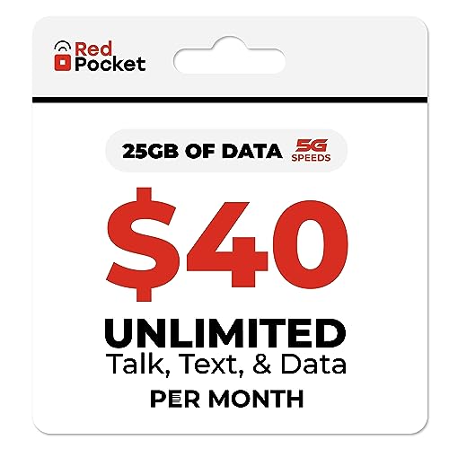 RedPocket $40 Unlimited Data Phone Plan with SIM