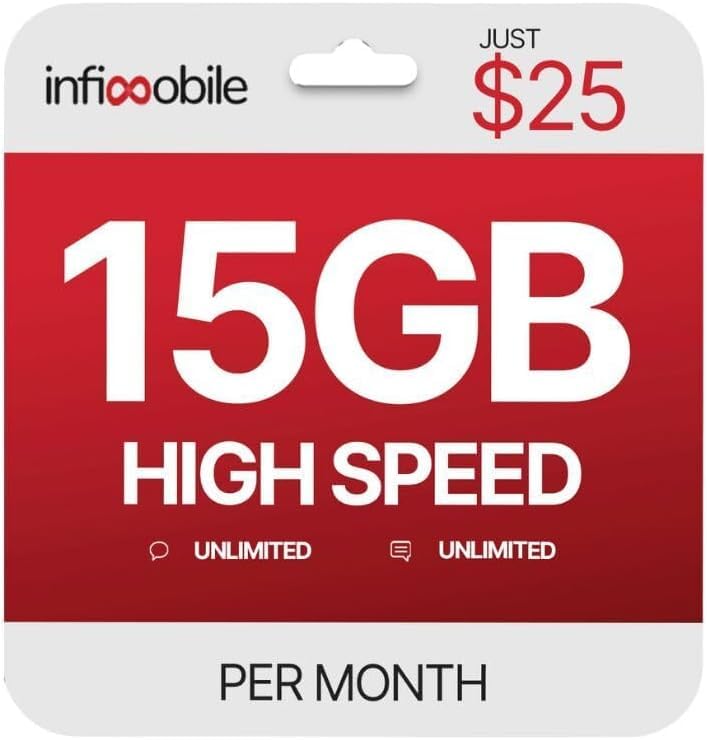 Infimobile Unlimited Prepaid Plan: 15GB Data, 12 Months