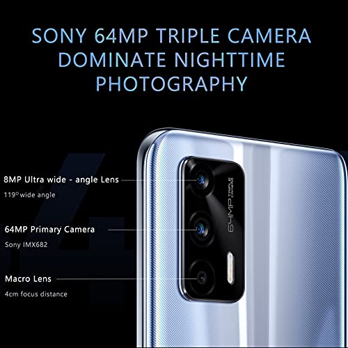 Realme GT 5G Unlocked Smartphone - Blue, 128GB, 8GB RAM