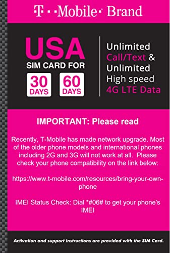 T-Mobile USA Prepaid SIM Card: Unlimited Calls & Data