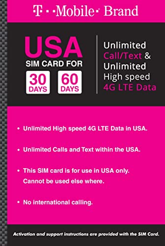 T-Mobile USA Prepaid SIM Card: Unlimited Calls & Data