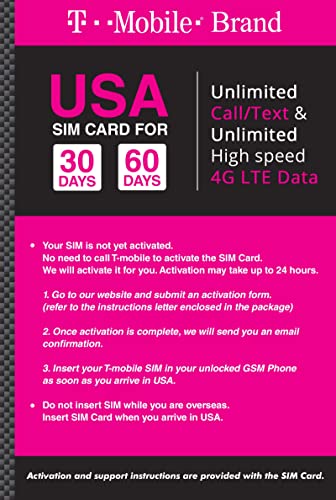 T-Mobile USA Prepaid SIM Card: Unlimited Calls & Data