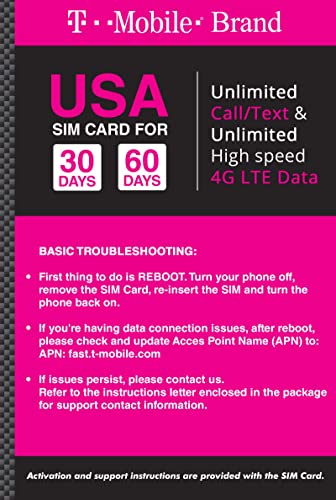 T-Mobile USA Prepaid SIM Card: Unlimited Calls & Data