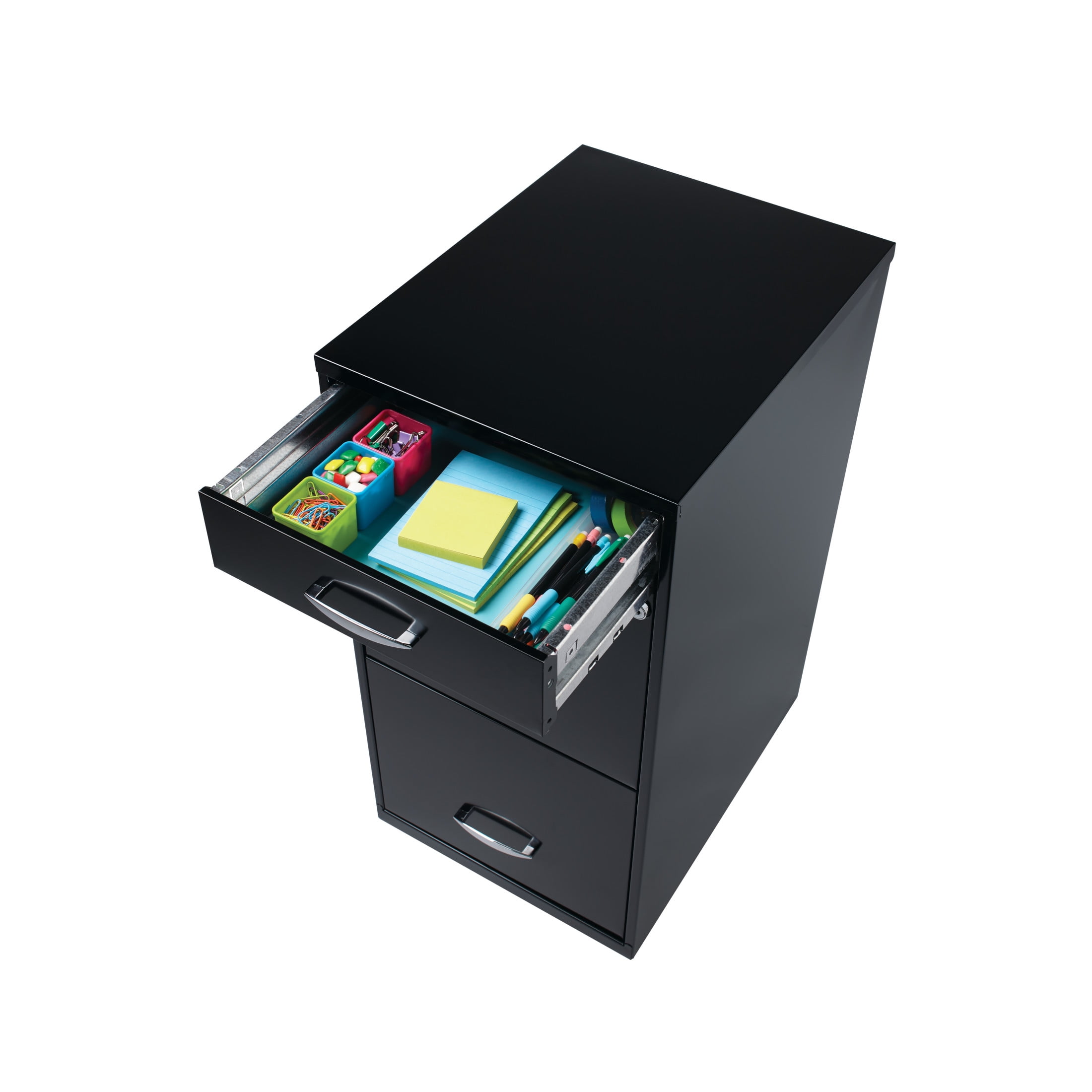 Filing Cabinet 18"W, 3-Drawer Organizer File, Black