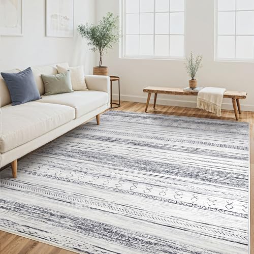 Boho Moroccan Neutral Area Rug - 5x7