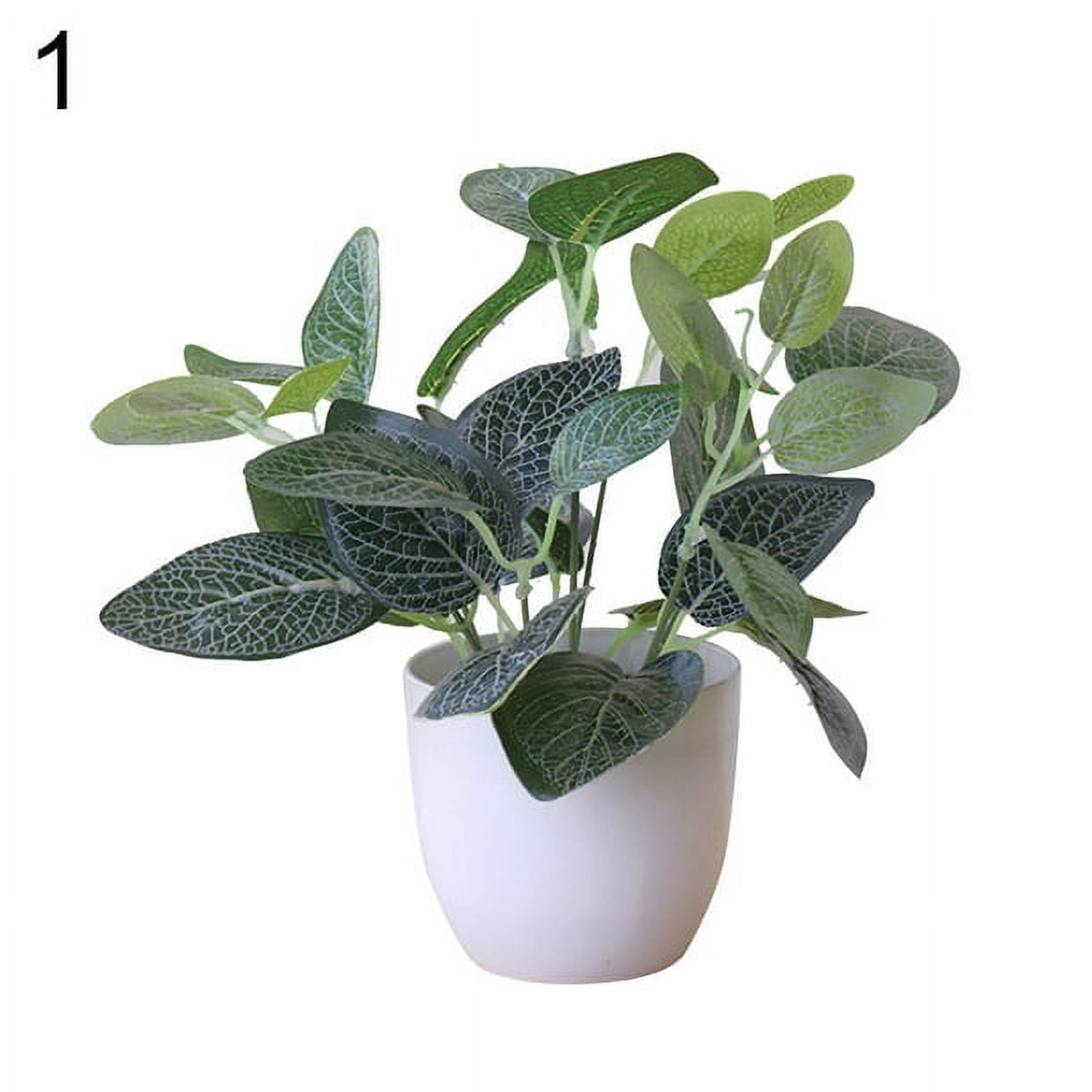 Faux Plants in White Pot for Indoor Decor