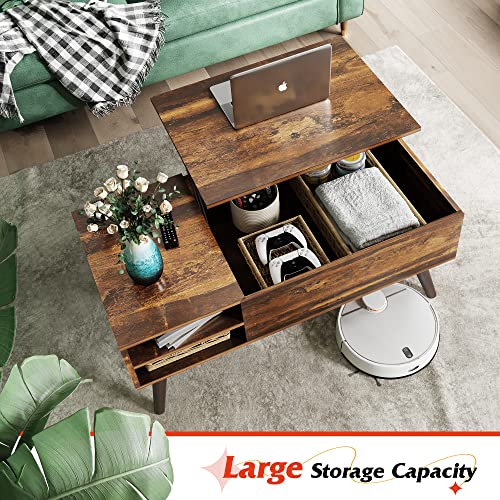 Rustic Lift Top Coffee Table with Storage