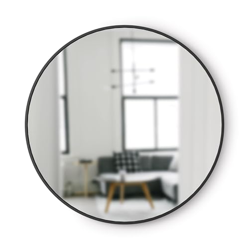 Modern Rubber Frame Wall Mirror - Black