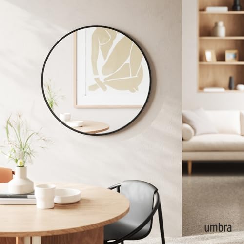 Modern Rubber Frame Wall Mirror - Black